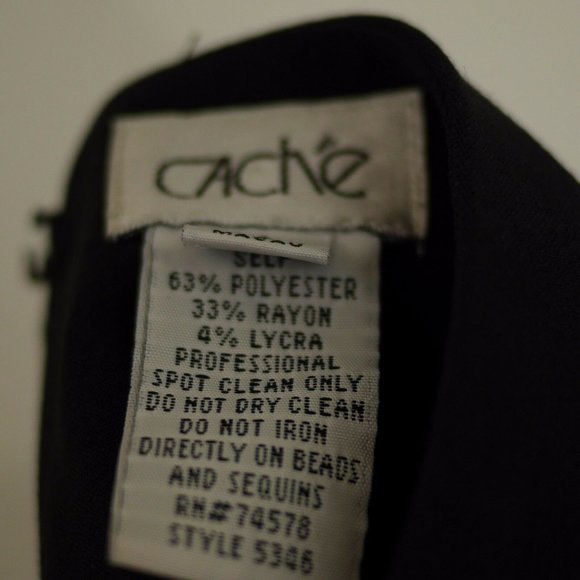 CACHE BLACK A LINE MINI SKIRT w/ BEADING & SEQUINS - Picture 8 of 8